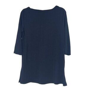 J. Jill Luxe Supima 3/4 Sleeve Tunic Blue Sz MED Minimalist Layering